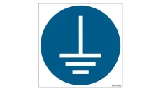 ZNAK - GJ005 Nakaz podłączenia uziemienia 50 x 50 cm FN - Folia samoprzylepna