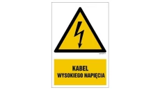 ZNAK - HA005 Kabel wysokiego napięcia 30 x 45 cm PN - Płyta 1mm