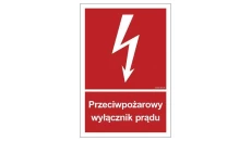 ZNAK - BB012 Przeciwpożarowy wyłącznik prądu 35 x 51,8 cm FS - Folia samoprzylepna foto.