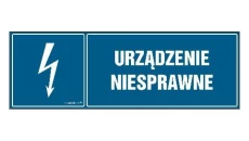 ZNAK - HH018 Urządzenie niesprawne 20 x 6,7 cm FN - Folia samoprzylepna