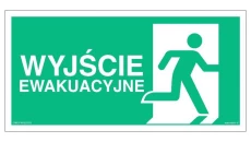 ZNAK - AC129 Wyjście ewakuacyjne w prawo 100 x 50 cm FS - Folia samoprzylepna foto.