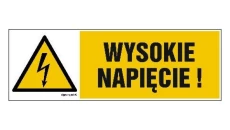 ZNAK - HB003 Wysokie napięcie 30 x 10 cm PN - Płyta 1mm