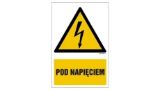 ZNAK - HA008 Pod napięciem 20 x 30 cm FN - Folia samoprzylepna