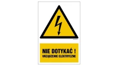 ZNAK - HA001 Nie dotykać! Urządzenie elektryczne 10 x 15 cm PN - Płyta 1mm
