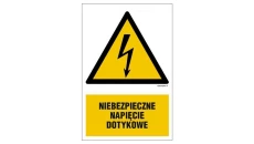 ZNAK - HA015 Niebezpieczne napięcie dotykowe 50 x 75 cm FN - Folia samoprzylepna