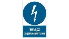 ZNAK - HE022 Wyłącz zbędne oświetlenie 20 x 30 cm FN - Folia samoprzylepna