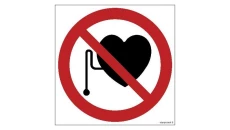 ZNAK - GB012 Zakaz przebywania z rozrusznikiem serca 35 x 35 cm PS - Płyta 1mm foto.