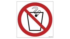 ZNAK - GB018 Zakaz wrzucania niedopałków do kosza 20 x 20 cm PN - Płyta 1mm