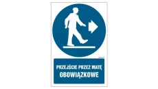 ZNAK - GL033 Przejście przez matę obowiązkowe 35 x 52,5 cm KN - Folia podłogowa