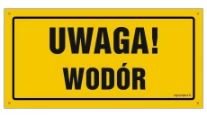 ZNAK - OA190 Uwaga wodór 30 x 15 cm FN - Folia samoprzylepna