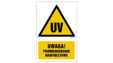 ZNAK - GF051 Uwaga promieniowanie nadfioletowe 30 x 45 cm TS - Płyta TD foto.
