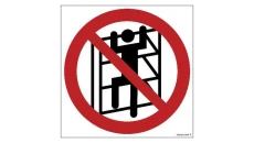 ZNAK - GB023 Zakaz wchodzenia na regały 35 x 35 cm FS - Folia samoprzylepna foto.