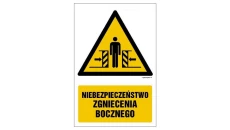 ZNAK - GF031 Niebezpieczeństwo zgniecenia bocznego 10 x 15 cm PN - Płyta 1mm