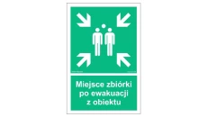 ZNAK - AC085 Miejsce po ewakuacji z obiektu 50 x 75 cm KS - Folia podłogowa foto.