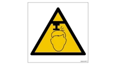 ZNAK - GE025 Ostrzeżenie przed niebezpieczeństwem urazu głowy 25 x 25 cm PN - Płyta 1mm