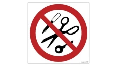 ZNAK - GB043 Zakaz wstępu z metalowymi przedmiotami 15 x 15 cm PS - Płyta 1mm foto.