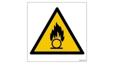 ZNAK - GD028 Ostrzeżenie przed substancjami o właściwościach utleniających 50 x 50 cm PN - Płyta 1mm