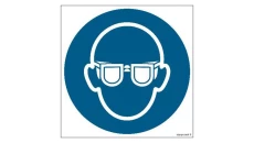 ZNAK - GJ004 Nakaz stosowania ochrony oczu 20 x 20 cm KS - Folia podłogowa foto.