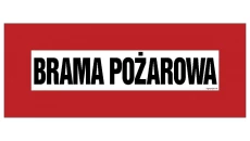 ZNAK - BC106 Brama pożarowa 36 x 14 cm FN - Folia samoprzylepna