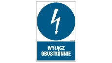 ZNAK - HE004 Wyłącz obustronnie 7,5 x 10 cm PN - Płyta 1mm