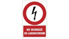 ZNAK - HC012 Nie wchodzić do laboratorium 7,5 x 10 cm FN - Folia samoprzylepna