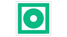 ZNAK - AC074 Przycisk otwierania drzwi ewakuacyjnych 35 x 35 cm TS - Płyta TD foto.