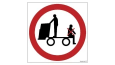 ZNAK - GB028 Zakaz jazdy na urządzeniach transportowych 25 x 25 cm TS - Płyta TD foto.