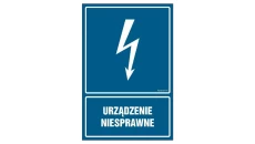 ZNAK - HG018 Urządzenie niesprawne 15 x 22,5 cm PN - Płyta 1mm