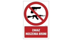 ZNAK - GC026 Zakaz noszenia broni 50 x 75 cm PN - Płyta 1mm