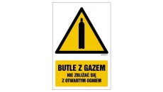 ZNAK - GF029 Butle z gazem - nie zbliżać się z otwartym ogniem 70 x 105 cm PN - Płyta 1mm