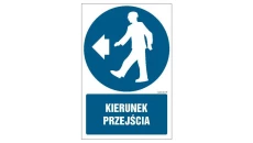 ZNAK - GL045 Kierunek przejścia w lewo 70 x 105 cm PS - Płyta 1mm foto.