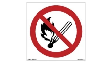 ZNAK - BA002 Zakaz używania otwartego ognia - palenie tytoniu zabronione 20 x 20 cm KN - Folia podłogowa
