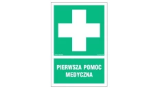 ZNAK - AF003 Pierwsza pomoc medyczna 10 x 15 cm FS - Folia samoprzylepna foto.