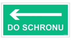 ZNAK - AC081 Do schronu w lewo 80 x 40 cm KS - Folia podłogowa foto.