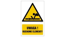 ZNAK - GF059 Uwaga! Ruchome elementy - opakowanie 10 sztuk 5 x 7,5 cm KN - Folia podłogowa