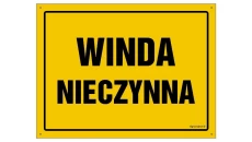 ZNAK - OA102 Winda nieczynna 60 x 43 cm BN - Płyta żółta 0,6mm