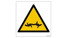 ZNAK - GD033 Ostrzeżenie przed drutem kolczastym 20 x 20 cm PS - Płyta 1mm foto.