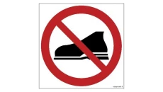 ZNAK - GB009 Zakaz wejścia w obuwiu zewnętrznym 50 x 50 cm PS - Płyta 1mm foto.