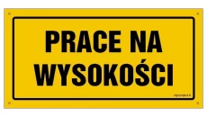 ZNAK - OA193 Prace na wysokości 30 x 15 cm FN - Folia samoprzylepna