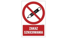 ZNAK - GC074 Zakaz szkicowania 15 x 22,5 cm FN - Folia samoprzylepna