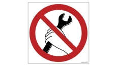 ZNAK - GB045 Zakaz używania narzędzi 25 x 25 cm PS - Płyta 1mm foto.