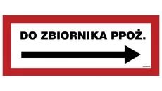 ZNAK - BC137 Do zbiornika ppoż. w prawo 36 x 14 cm PS - Płyta 1mm foto.