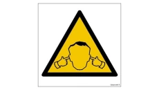 ZNAK - GE014 Uwaga! Hałas 15 x 15 cm PN - Płyta 1mm