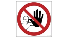 ZNAK - GB053 Nieupoważnionym wstęp wzbroniony 15 x 15 cm KN - Folia podłogowa