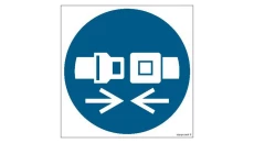 ZNAK - GJ020 Nakaz stosowania pasów bezpieczeństwa 20 x 20 cm PS - Płyta 1mm foto.