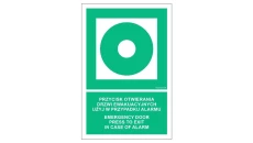 ZNAK - AC083 Przycisk otwierania drzwi ewakuacyjnych. Użyj w przypadku alarmu / Emergency door. Press to exit in case of alarm 5