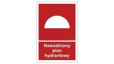 ZNAK - BB019 Nawodniony pion hydrantowy 40 x 59,4 cm PS - Płyta 1mm foto.