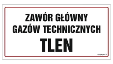 ZNAK - NC105 Zawór główny gazów technicznych Tlen 30 x 15 cm FN - Folia samoprzylepna