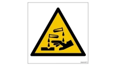 ZNAK - GD023 Ostrzeżenie przed substancjami żrącymi 50 x 50 cm PS - Płyta 1mm foto.