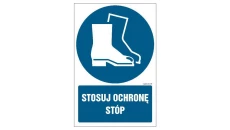 ZNAK - GL007 Stosuj ochronę stóp 50 x 75 cm FN - Folia samoprzylepna